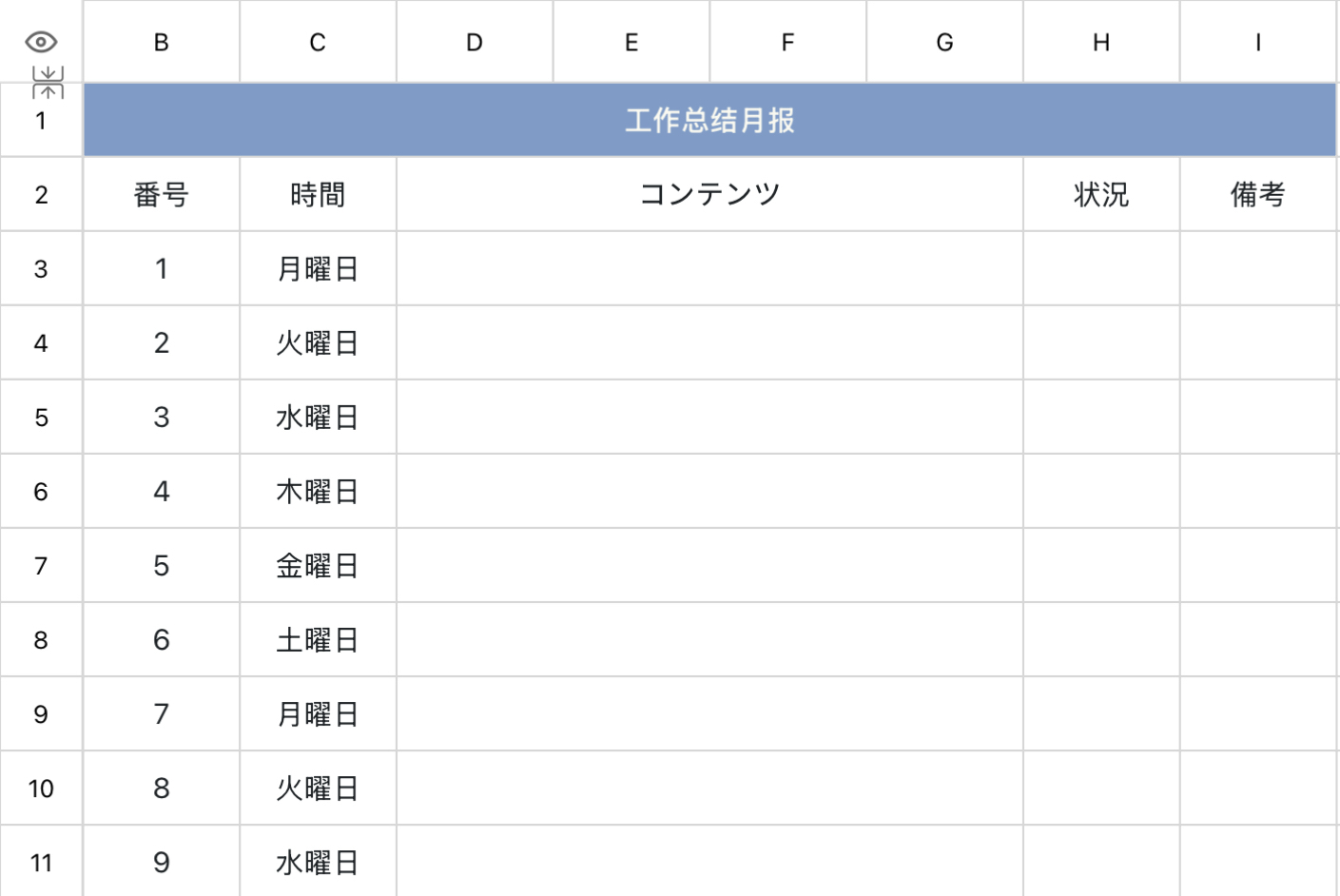 Monthly report on work summary